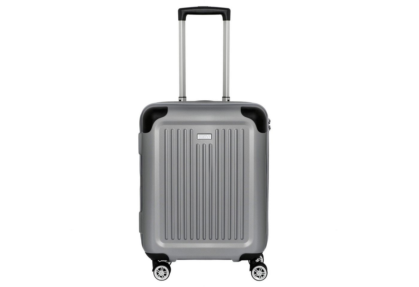 Stratic Handgepäck-Trolley Stripe - 4-Rollen-Trolley 54 cm S (silver), 4 Rollen Rollen von Stratic