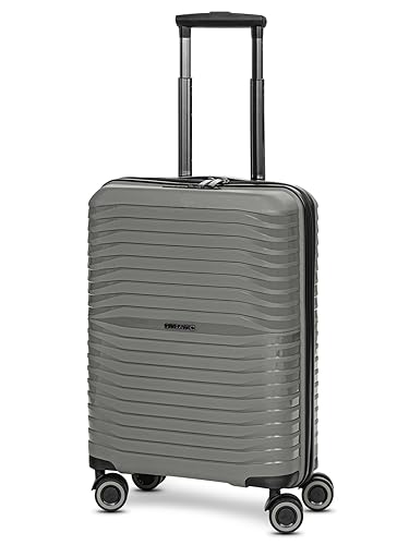 Stratic Kabinen-Koffer für Damen und Herren | Kleiner Cabin-Trolley 37 x 20 x 55 cm aus hochwertigem, leichtem Polypropylen Material | Doppelrolle & Teleskopgriff| Shine Serie von Stratic
