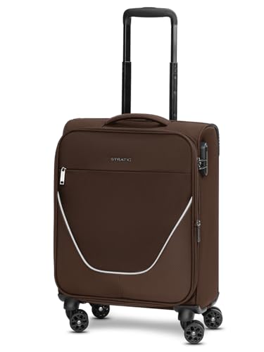 Stratic Kabinen-Koffer für Damen und Herren | Kleiner Cabin-Trolley 40 x 21 x 55 cm aus hochwertigem, flexiblem Polyester Material | Erweiterbar & Teleskopgriff| taska Serie von Stratic