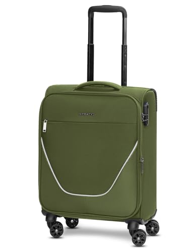 Stratic Kabinen-Koffer für Damen und Herren | Kleiner Cabin-Trolley 40 x 21 x 55 cm aus hochwertigem, flexiblem Polyester Material | Erweiterbar & Teleskopgriff| taska Serie von Stratic