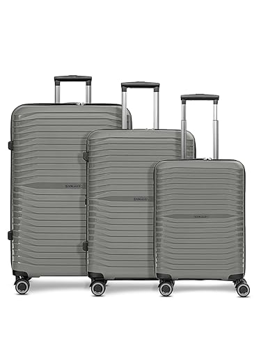Stratic Koffer-Set 3-teilig für Damen und Herren | Reise-Trolleys 50 x 29 x 76 cm aus hochwertigem, leichtem Polypropylen Material | Doppelrolle & Teleskopgriff| Shine Serie von Stratic