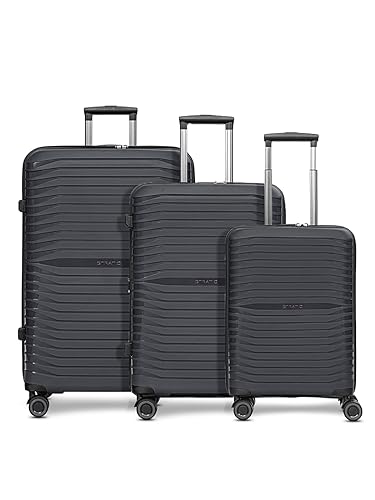 Stratic Koffer-Set 3-teilig für Damen und Herren | Reise-Trolleys 50 x 29 x 76 cm aus hochwertigem, leichtem Polypropylen Material | Doppelrolle & Teleskopgriff| Shine Serie von Stratic