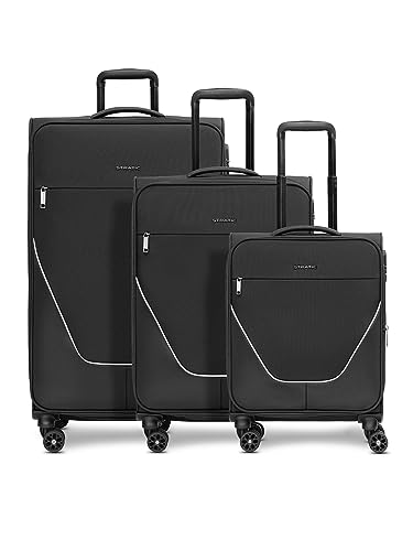 Stratic Koffer-Set 3-teilig für Damen und Herren | Reise-Trolleys 51 x 31 x 76 cm aus hochwertigem, flexiblem Polyester Material | Erweiterbar & Teleskopgriff| taska Serie von Stratic