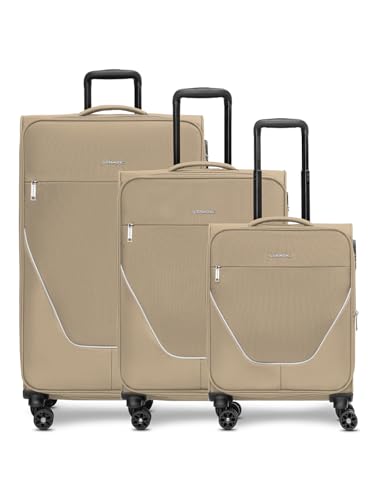 Stratic Koffer-Set 3-teilig für Damen und Herren | Reise-Trolleys 51 x 31 x 76 cm aus hochwertigem, flexiblem Polyester Material | Erweiterbar & Teleskopgriff| taska Serie von Stratic