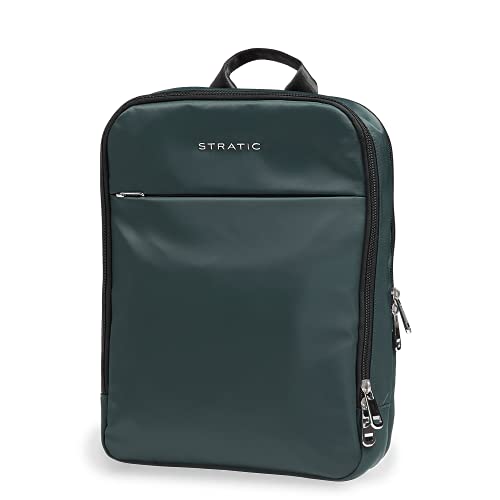 Stratic Pure Rucksack Unisex Tagesrucksack Damen Herren Backpack nachhaltig, wasserabweisend, mit Laptopfach, Masken- und Hygienefach Green von Stratic