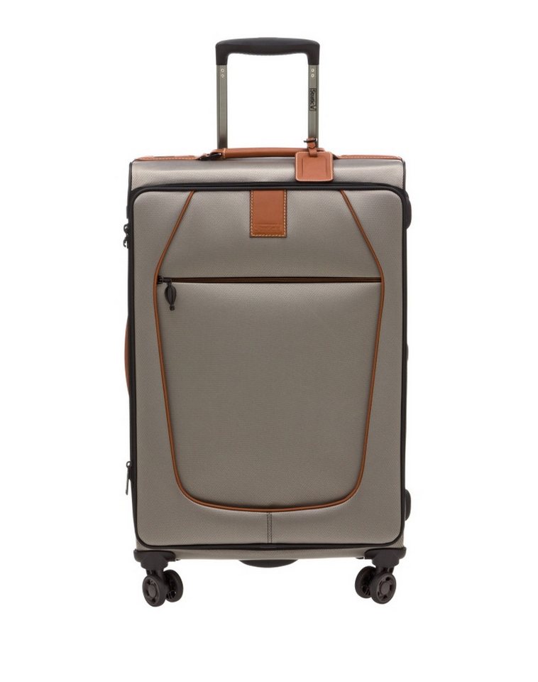 Stratic Weichgepäck-Trolley Original, 4 Rollen, Champagner Schwarz Nylon Echtleder Elemente Design Award Gewinner von Stratic