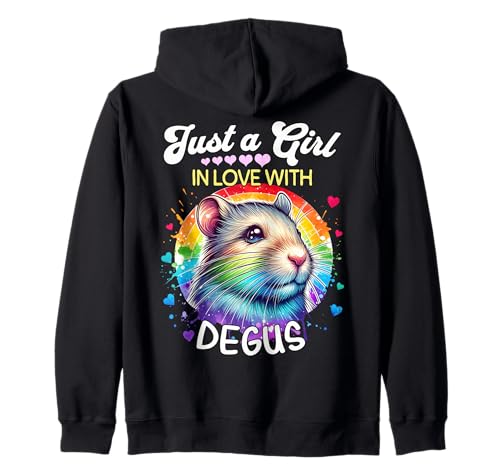 Degu Girl Mädchen Liebt Degu Kapuzenjacke Degu Girl Mädchen Liebt Degu Kapuzenjacke von Strauchratte Ich Liebe Degu Designs Für Damen
