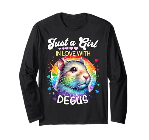 Degu Girl Mädchen Liebt Degu Langarmshirt Degu Girl Mädchen Liebt Degu Langarmshirt von Strauchratte Ich Liebe Degu Designs Für Damen