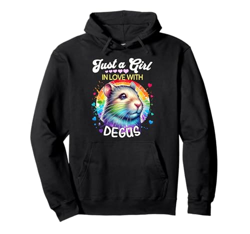 Degu Girl Mädchen Liebt Degu Pullover Hoodie Degu Girl Mädchen Liebt Degu Pullover Hoodie von Strauchratte Ich Liebe Degu Designs Für Damen
