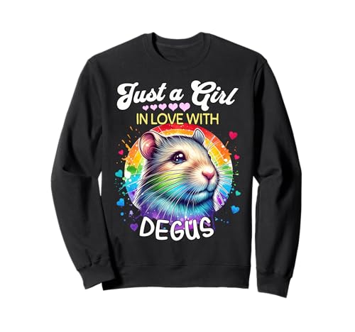 Degu Girl Mädchen Liebt Degu Sweatshirt Degu Girl Mädchen Liebt Degu Sweatshirt von Strauchratte Ich Liebe Degu Designs Für Damen