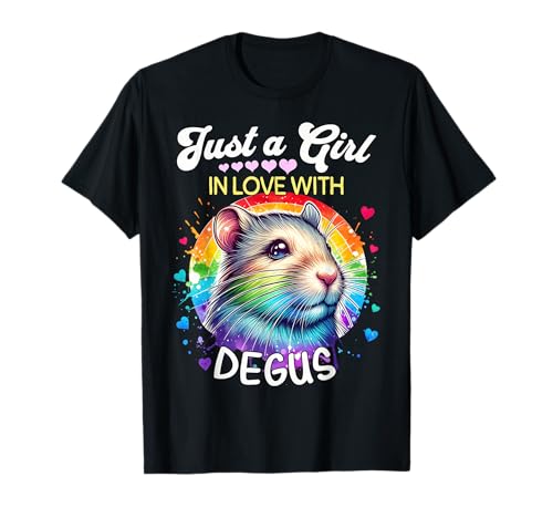 Degu Girl Mädchen Liebt Degu T-Shirt Degu Girl Mädchen Liebt Degu T-Shirt von Strauchratte Ich Liebe Degu Designs Für Damen