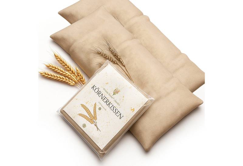 Strauss Home Wärmekissen Körnerkissen Groß– Mikrowellengeeignet natürliche Weizenkörner, (2-tlg), gegen Verspannungen im Nacken uvm. - Abnehmbarer Bezug von Strauss Home