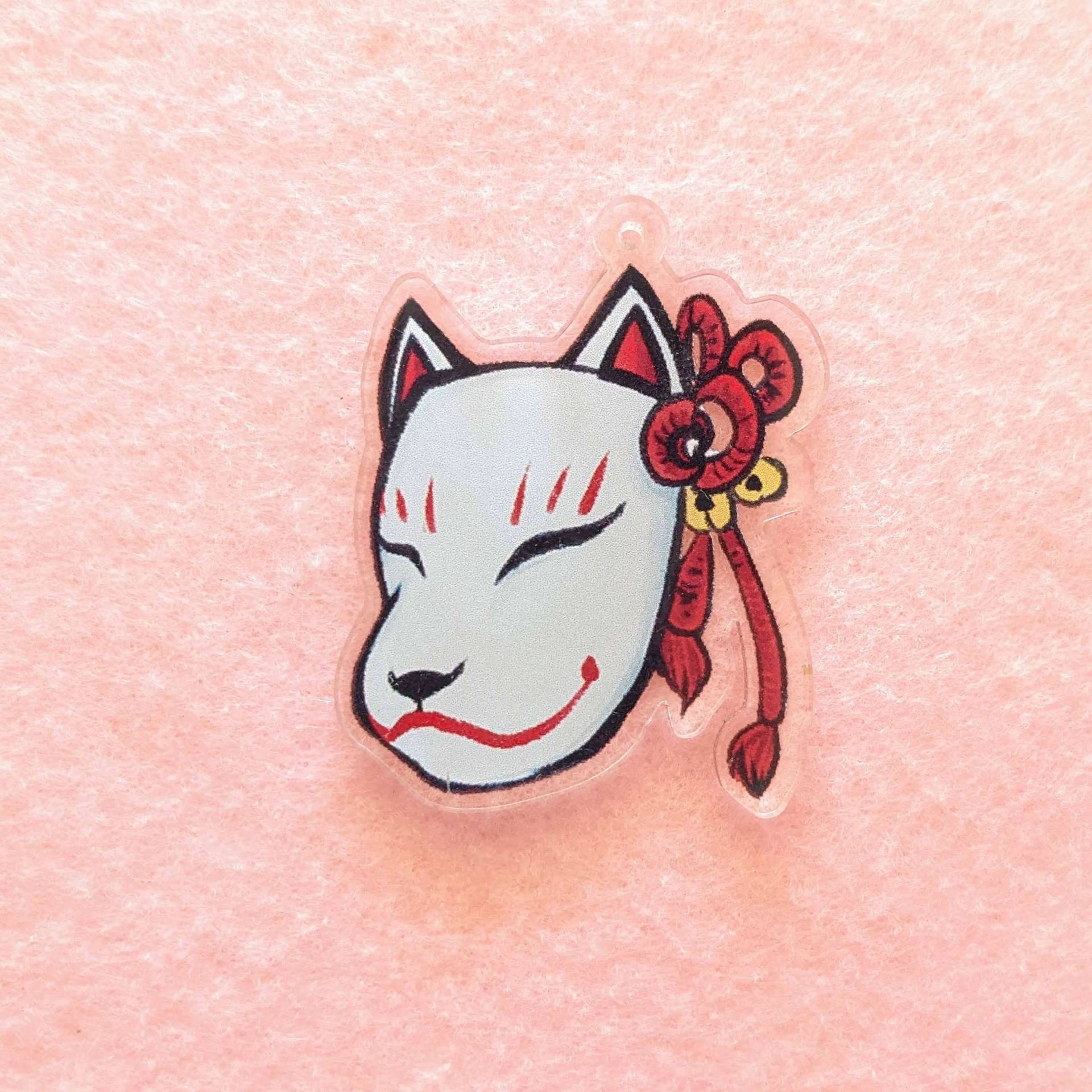 Kitsune Fuchs Maske Acryl Anhänger | Strawborble Japanisch Kawaii Süßer Schlüsselanhänger Bon Odori Ita Tasche Kitsune Fuchs Maske Acryl Anhänger | Strawborble Japanisch Kawaii Süßer Schlüsselanhänger Bon Odori Ita Tasche von Strawborble