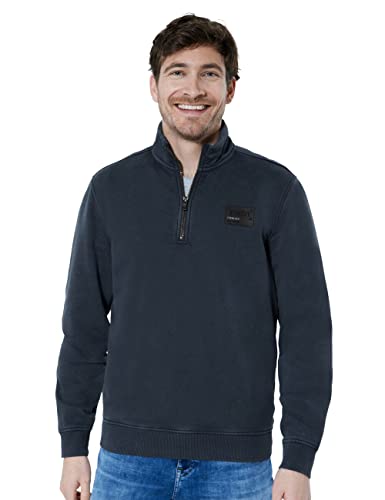 Street One MEN Herren D302254 Sweatshirt Troyer, Night Blue, M von Street One MEN