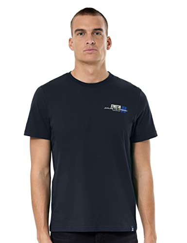 Street One MEN Herren D318742 T-Shirt mit Aufdruck, Night Blue, M von Street One MEN