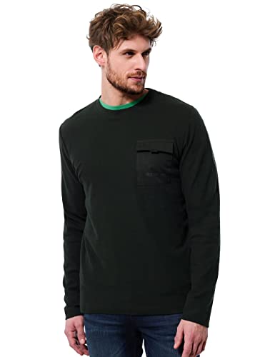 Street One MEN Herren D318876 Langarmshirt, Dark Green, L von Street One MEN