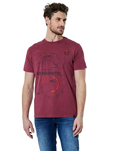 Street One MEN Herren D318970 Kurzarmshirt, Sangria red, M von Street One MEN