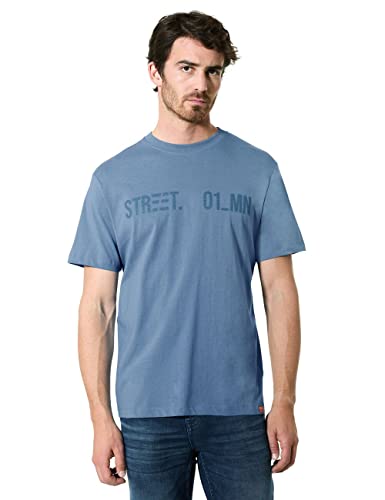 Street One MEN Herren D319099 Kurzarmshirt, Smoky Blue, S von Street One MEN