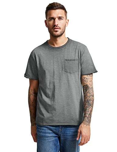 Street One MEN Herren D319725 Kurzarmshirt, Dark Ash Grey, L EU von Street One MEN