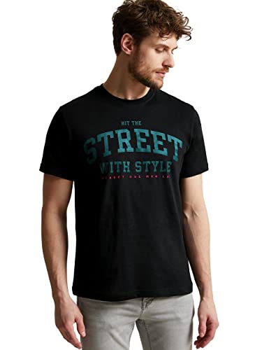 Street One MEN Kurzarmshirt im College Style Herren D319361 Schwarz S von Street One MEN