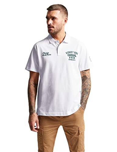 Street One MEN Poloshirt im College Style Herren D319368 Weiß L von Street One MEN