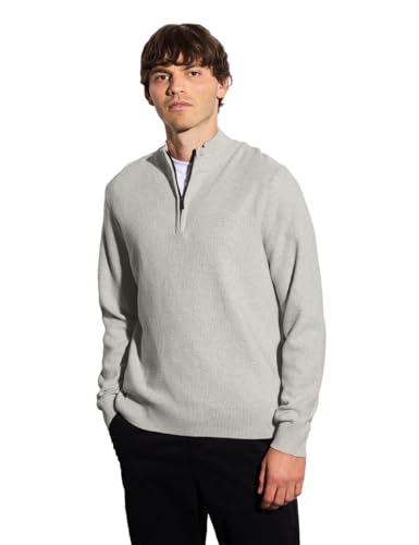 Street One Men Herren 3016754 Troyer Strukturpullover, Frost Grey Melange, XXXL von Street One MEN