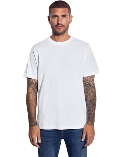 Street One Men Herren 3227547 Basic T-Shirt in Unifarbe, White, L Street One Men Herren 3227547 Basic T-Shirt in Unifarbe, White, L von Street One MEN