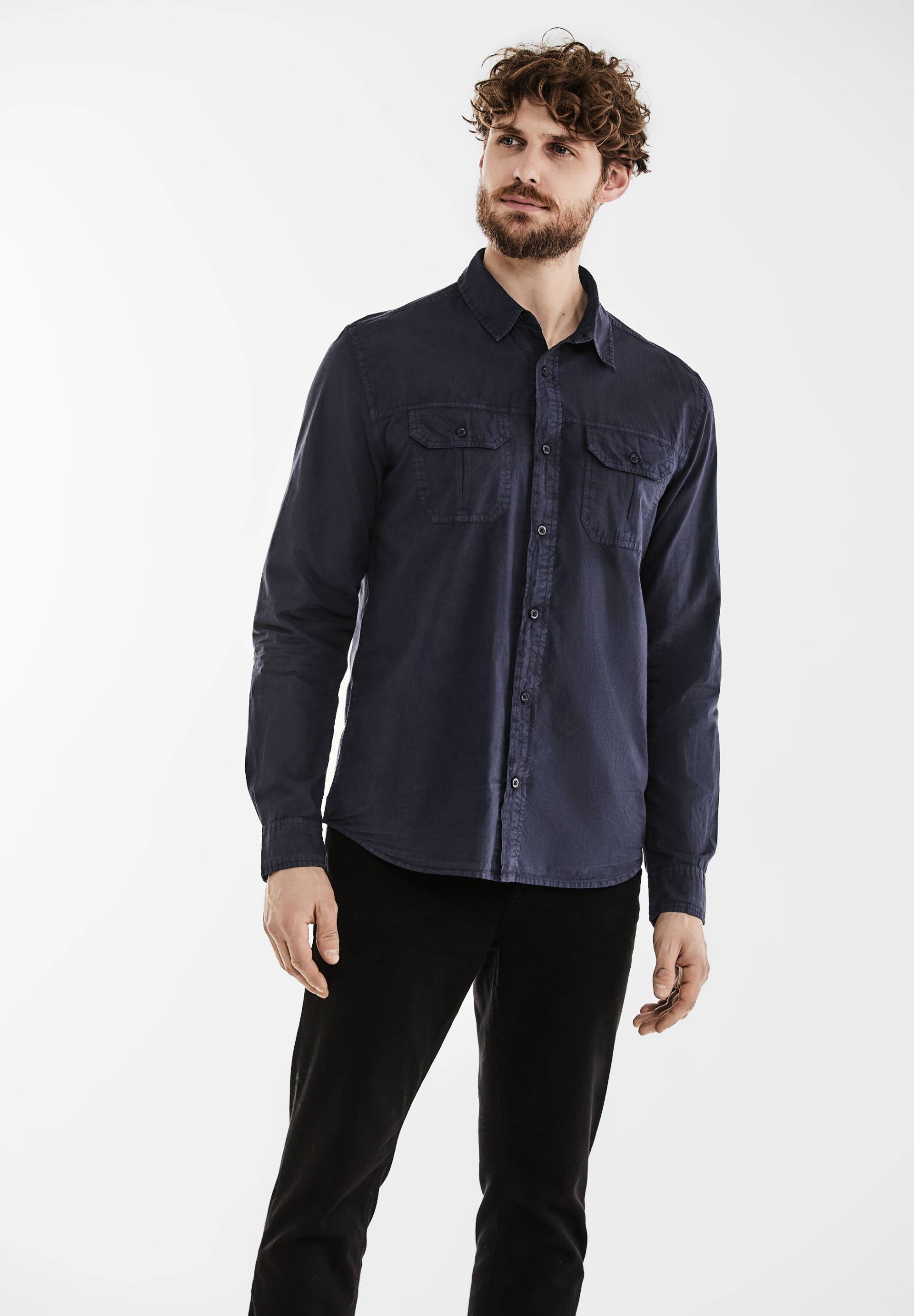 STREET ONE MEN Langarmhemd, aus reiner Baumwolle von Street One Men