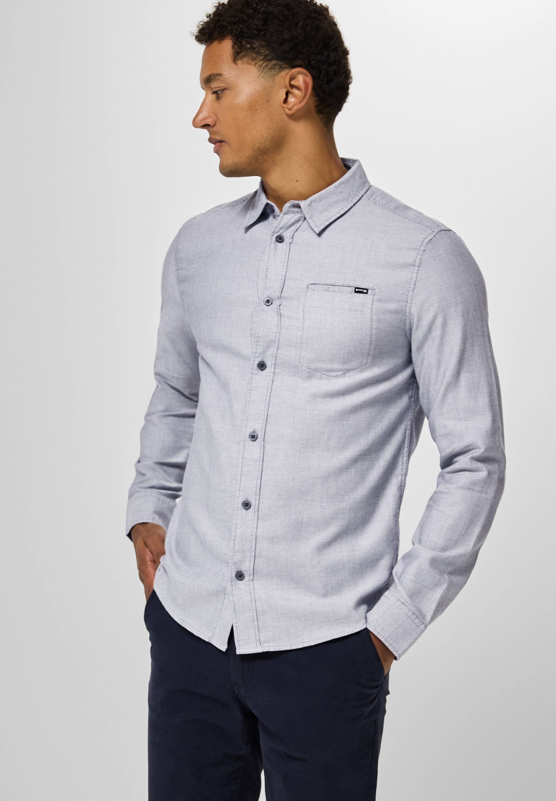 STREET ONE MEN Langarmhemd, aus reiner Baumwolle von Street One Men