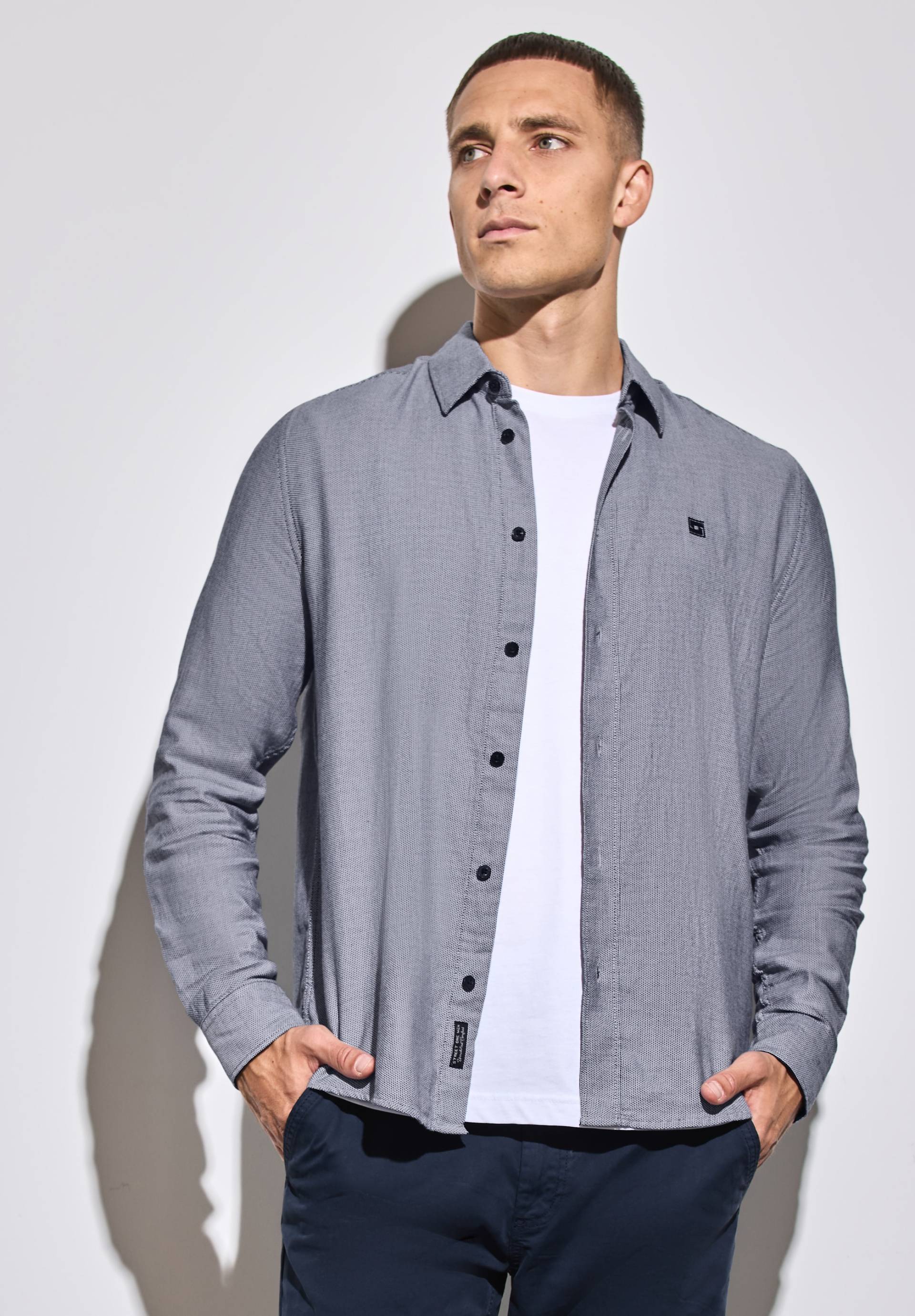 STREET ONE MEN Langarmhemd aus reiner Baumwolle von Street One Men