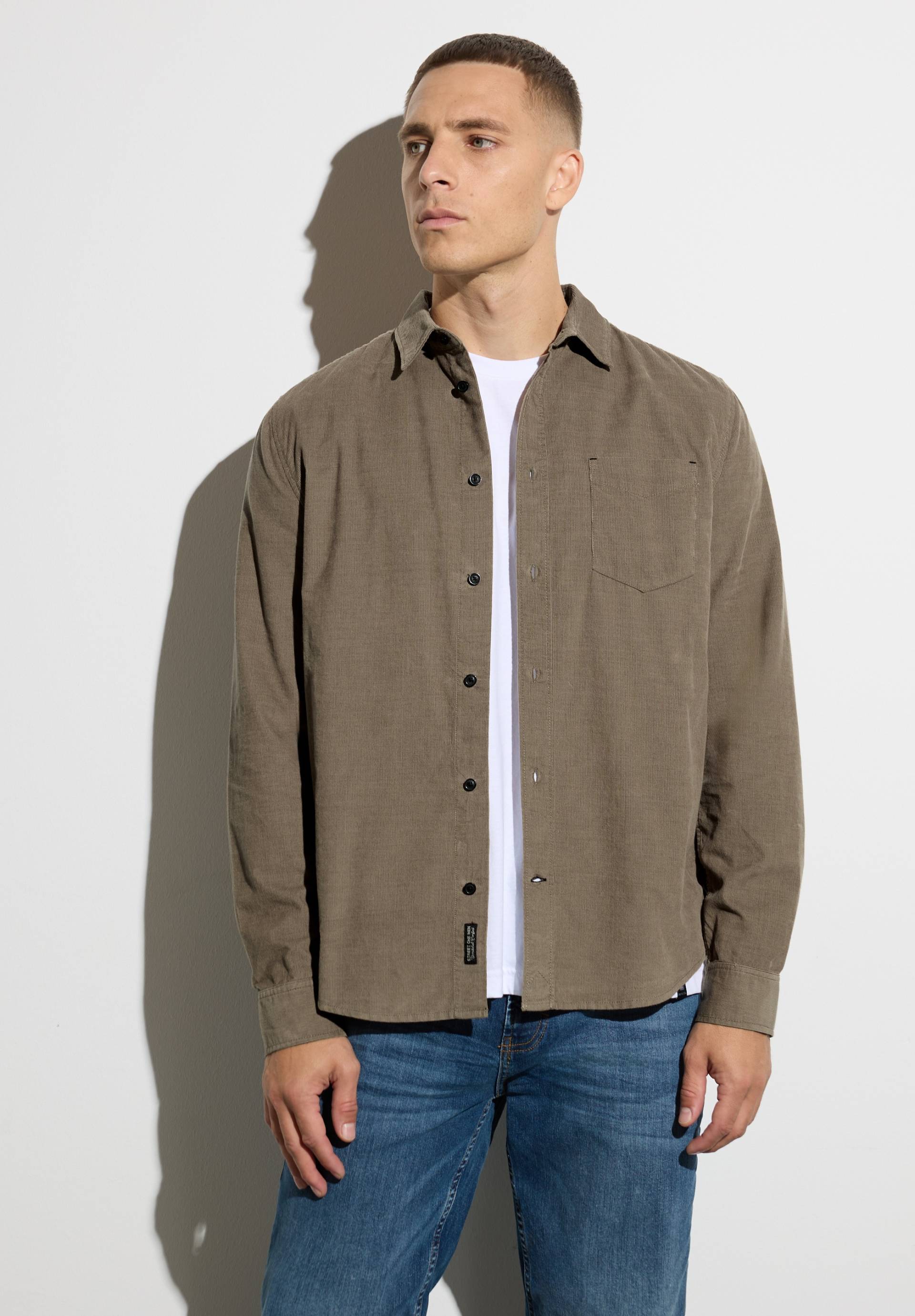 STREET ONE MEN Langarmhemd, aus reiner Baumwolle von Street One Men