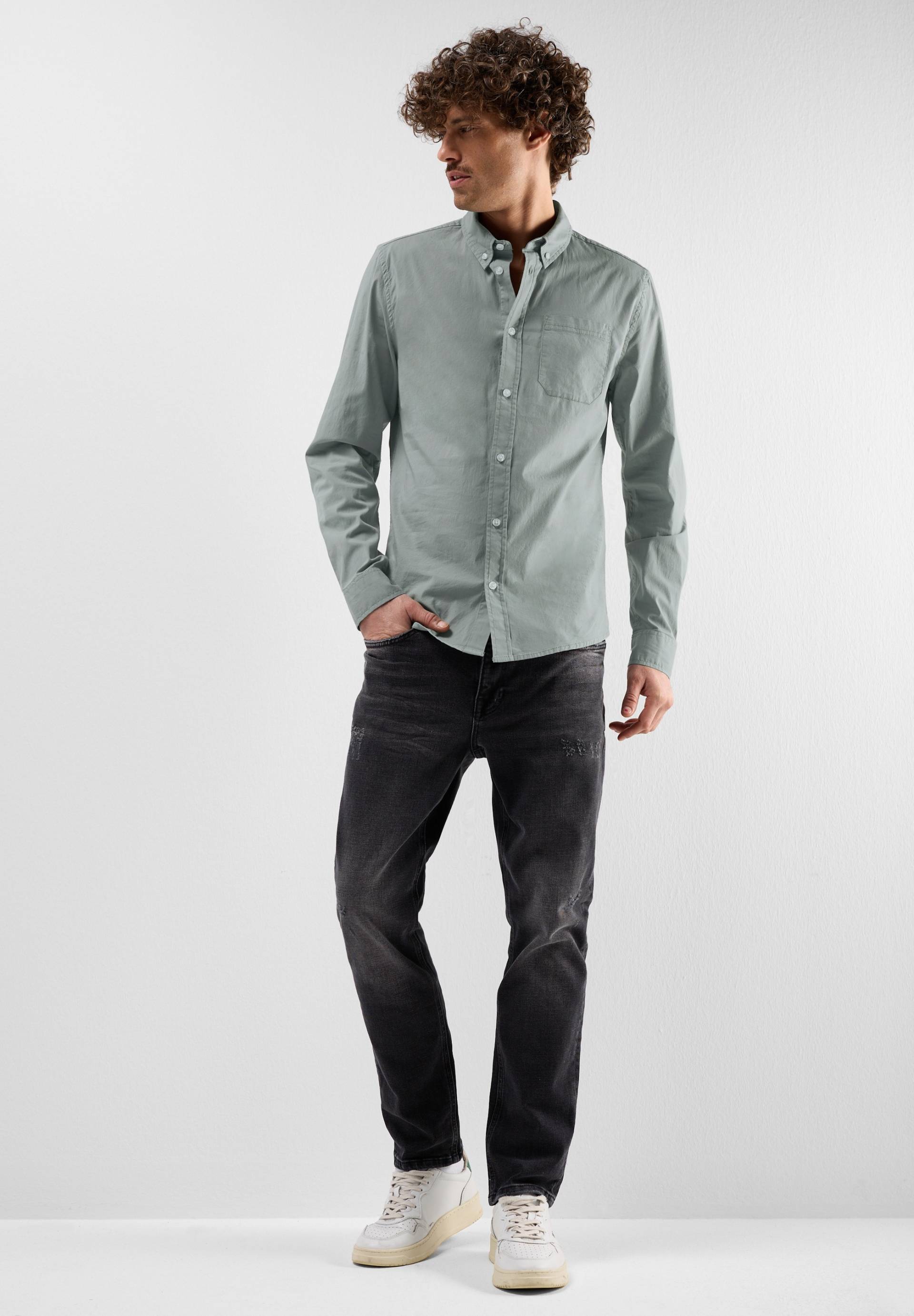 STREET ONE MEN Langarmhemd, mit Brusttasche von Street One Men