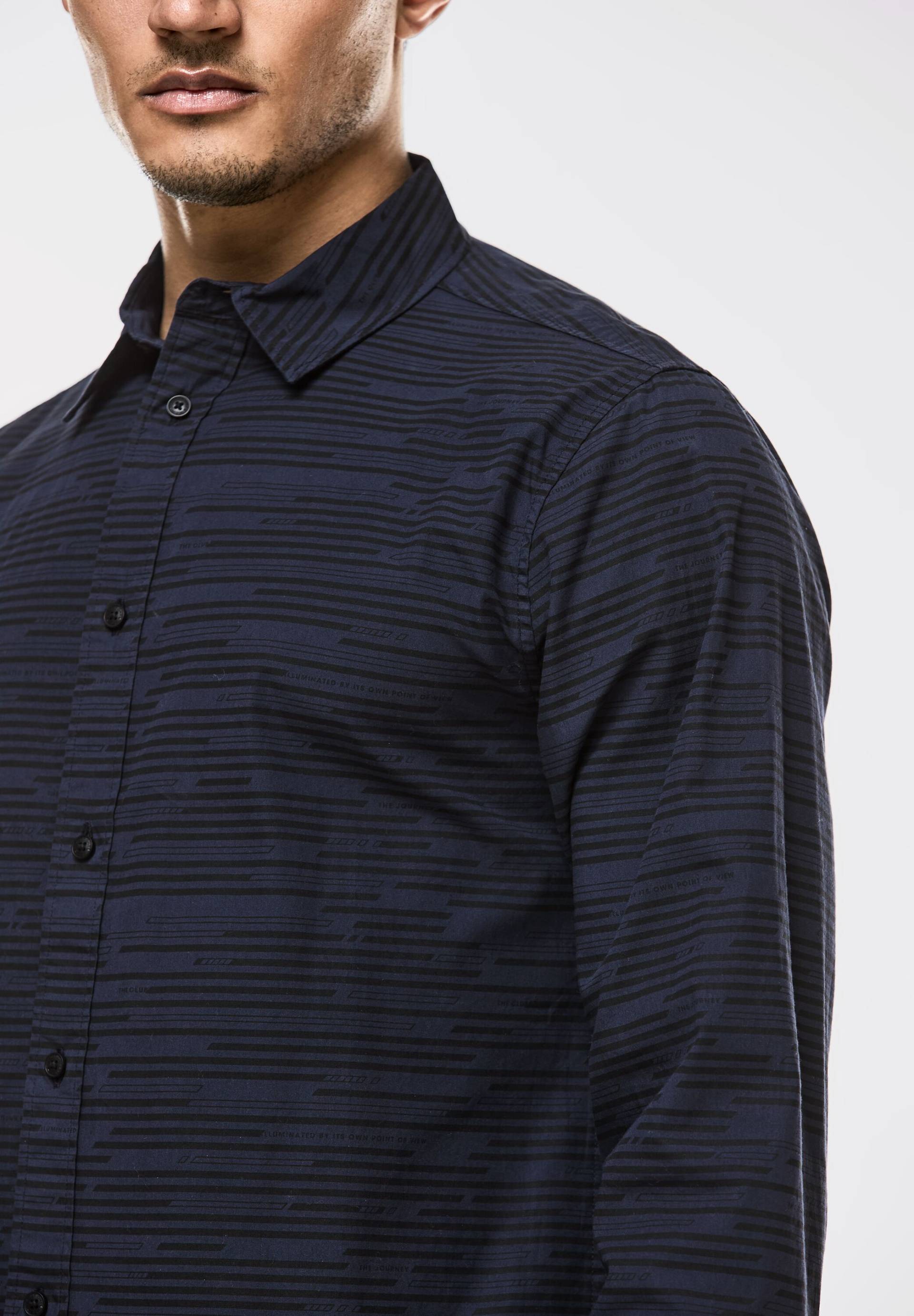 STREET ONE MEN Langarmhemd, mit Knopfleiste von Street One Men