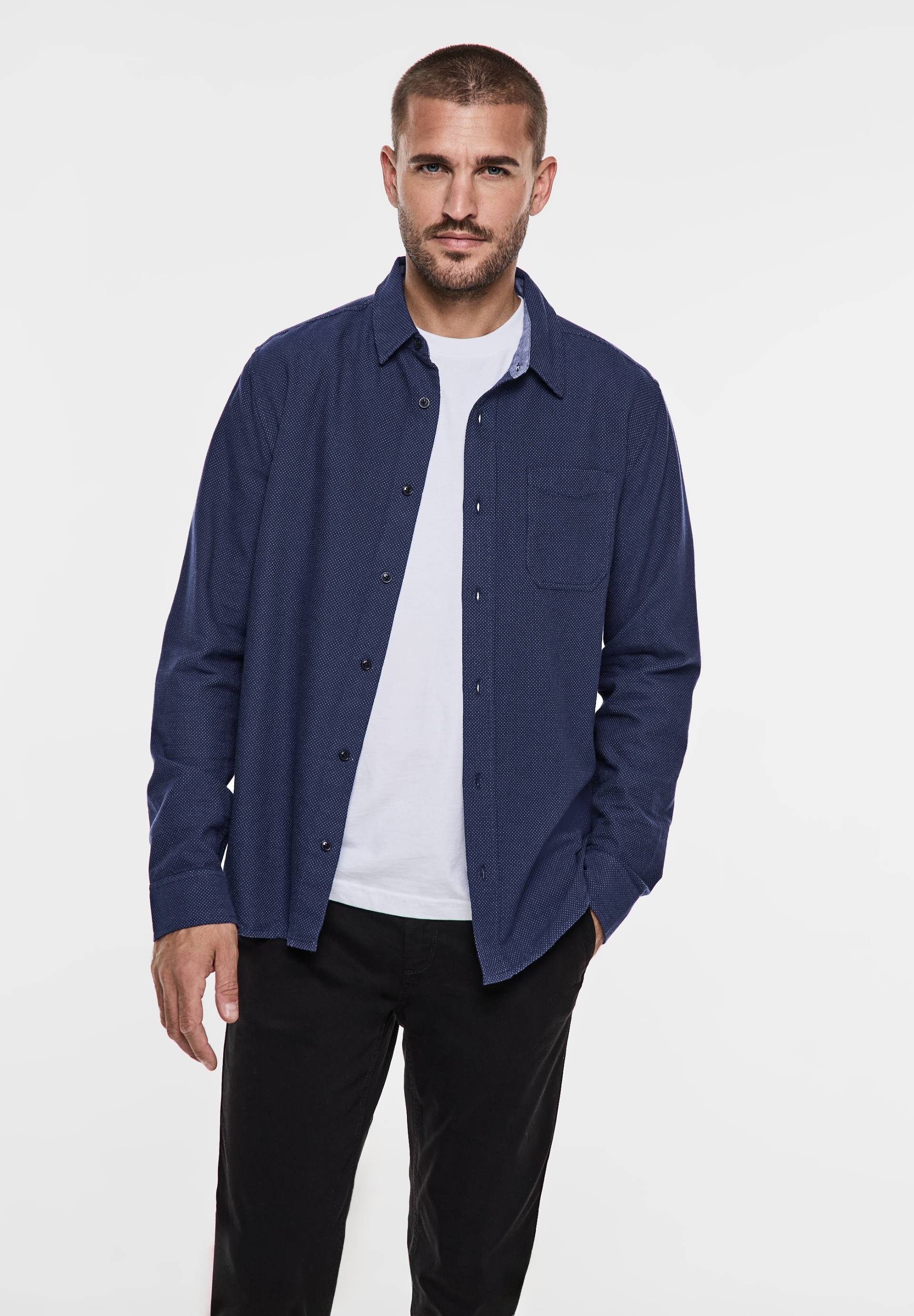 STREET ONE MEN Langarmhemd, mit Knopfleiste von Street One Men