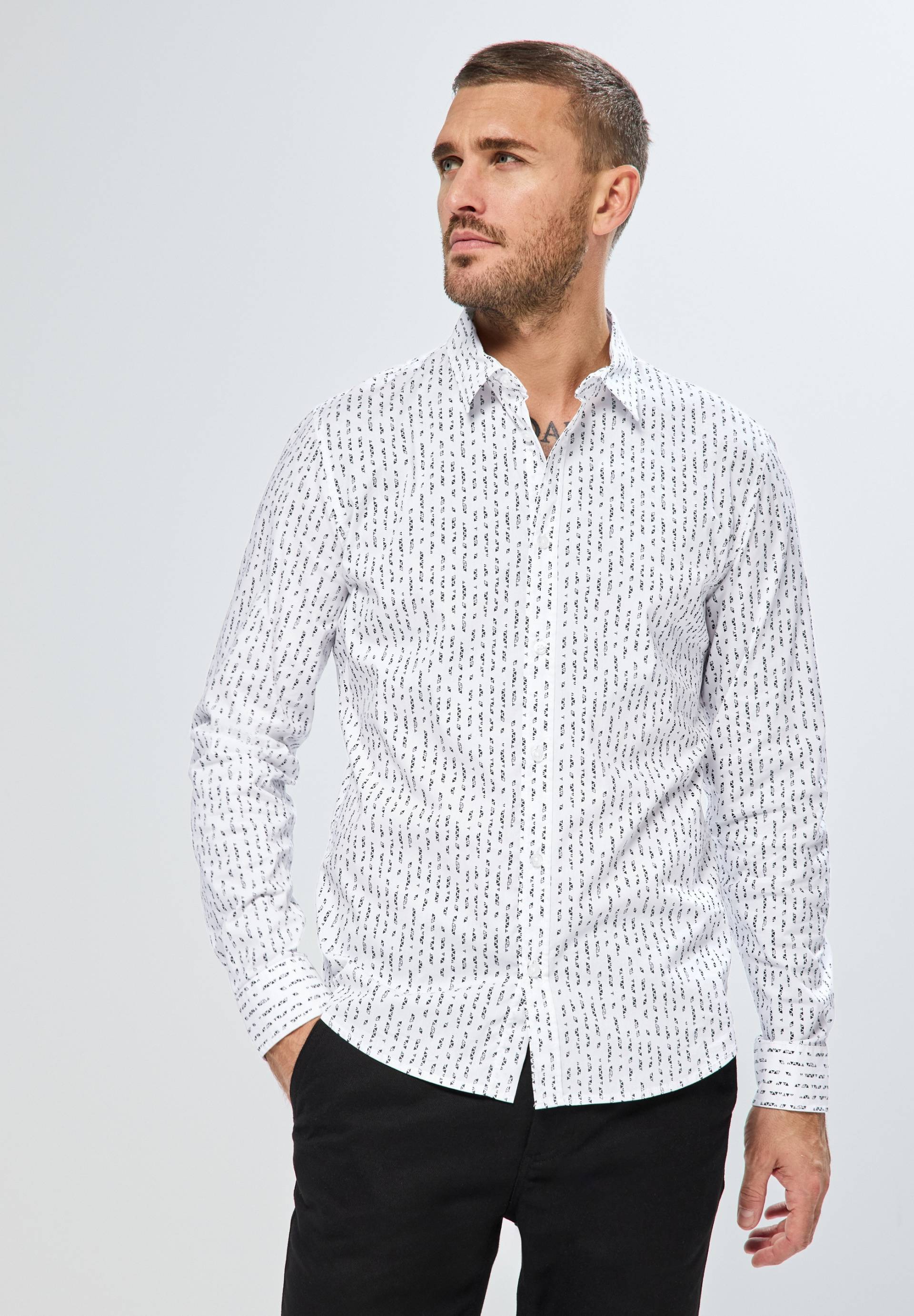 STREET ONE MEN Langarmhemd, mit grafischem Muster von Street One Men