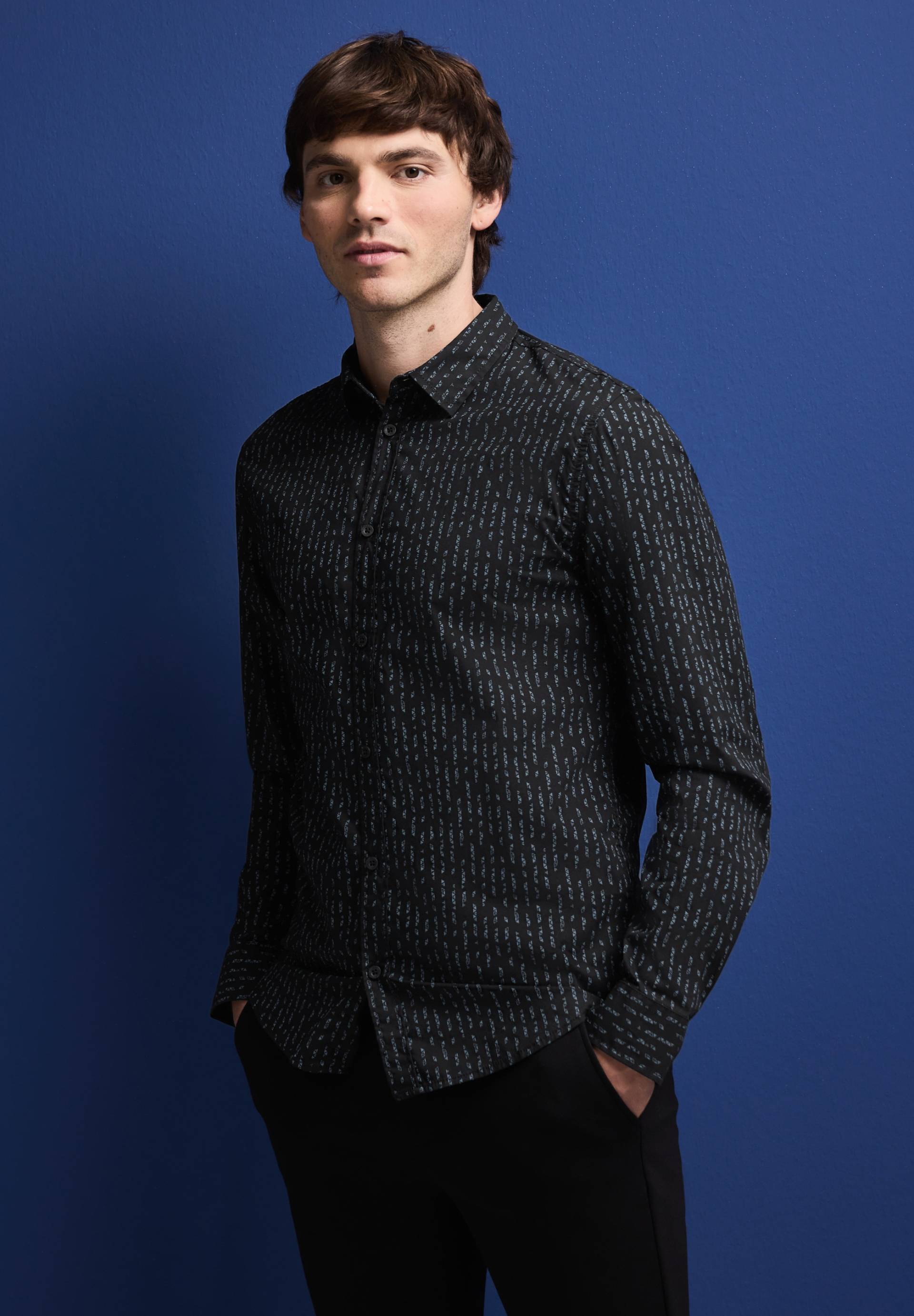 STREET ONE MEN Langarmhemd, mit grafischem Muster von Street One Men