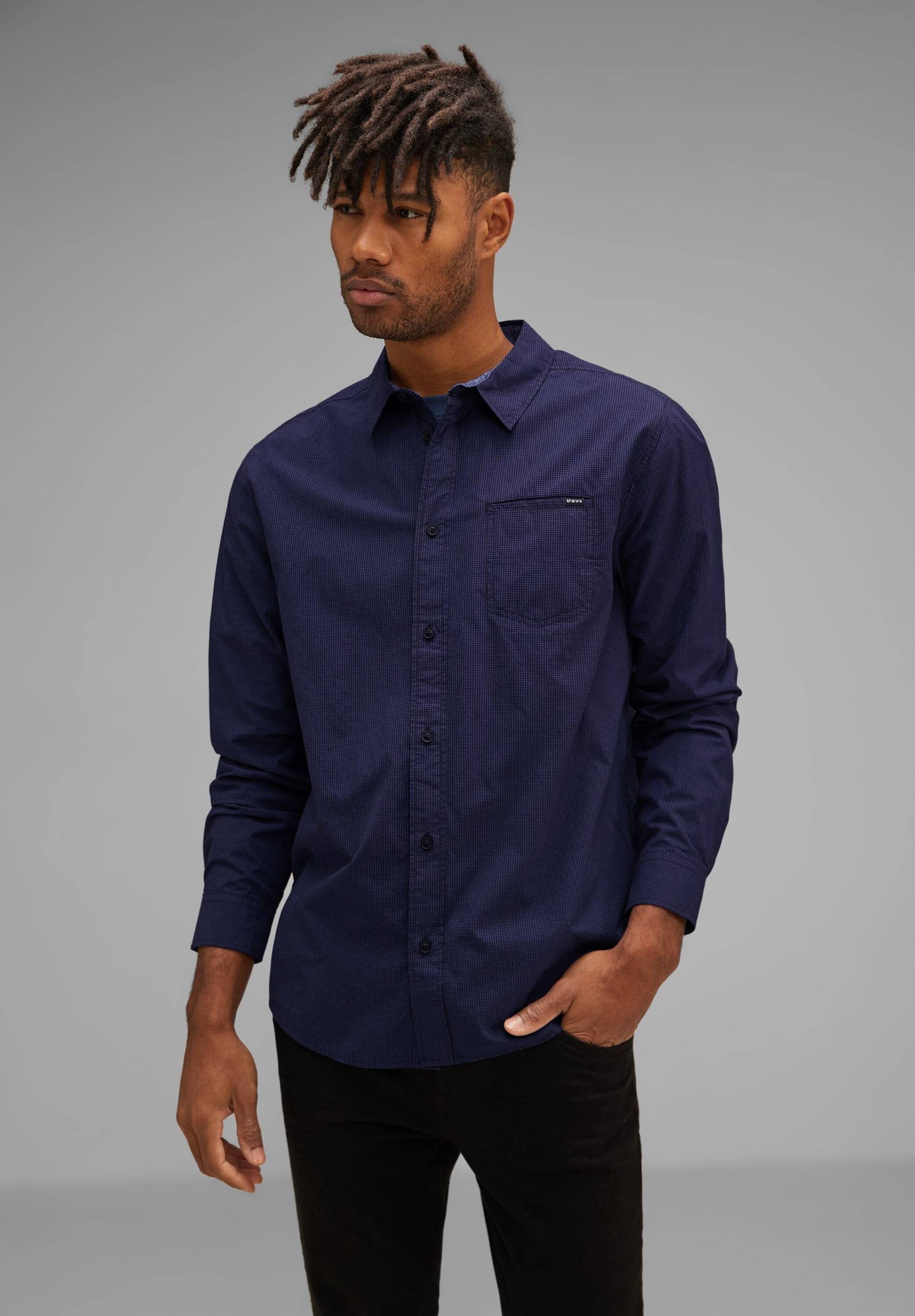 STREET ONE MEN Langarmhemd, mit Minimal Muster von Street One Men