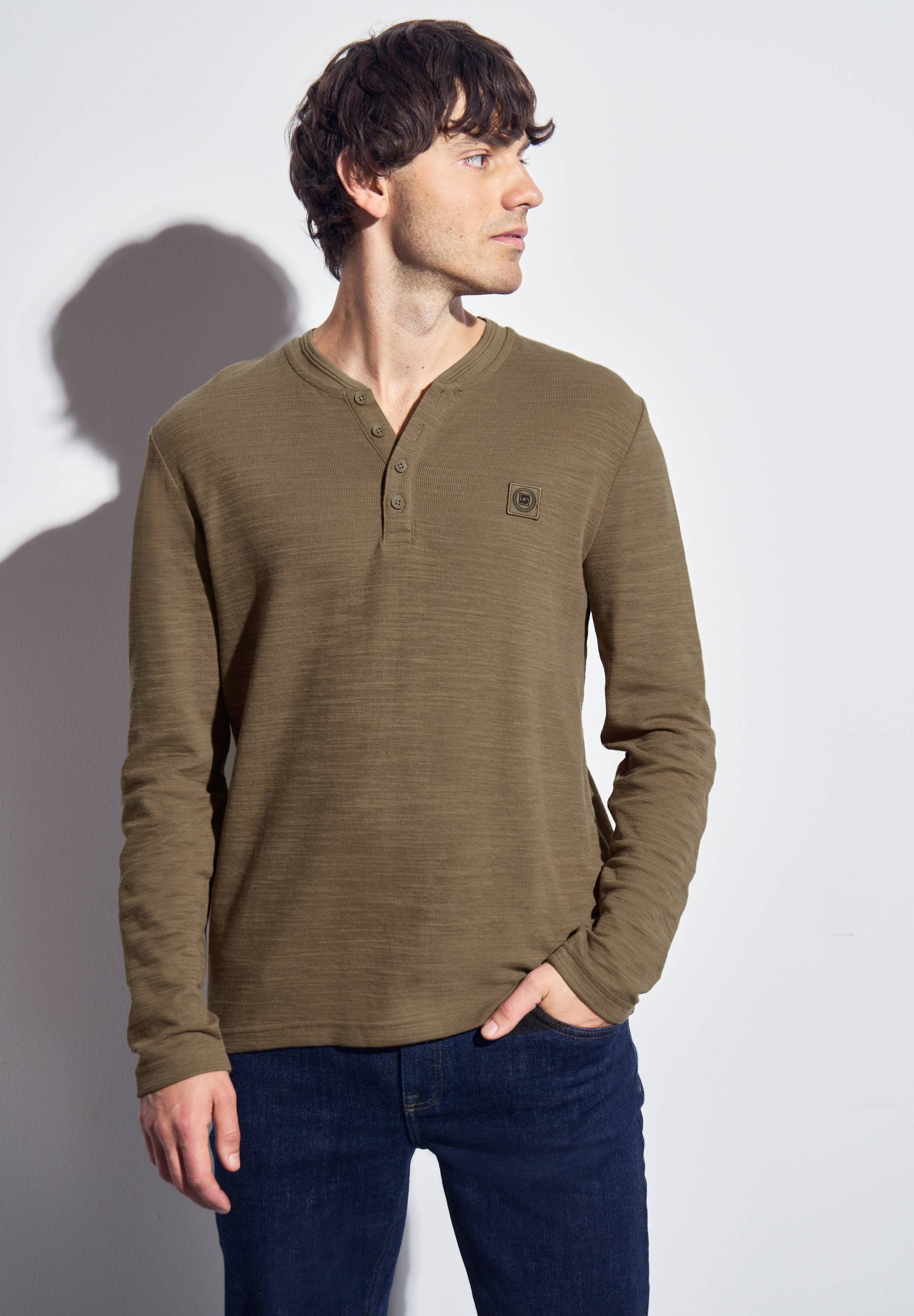 STREET ONE MEN Langarmshirt im soften Baumwoll-Mix von Street One Men