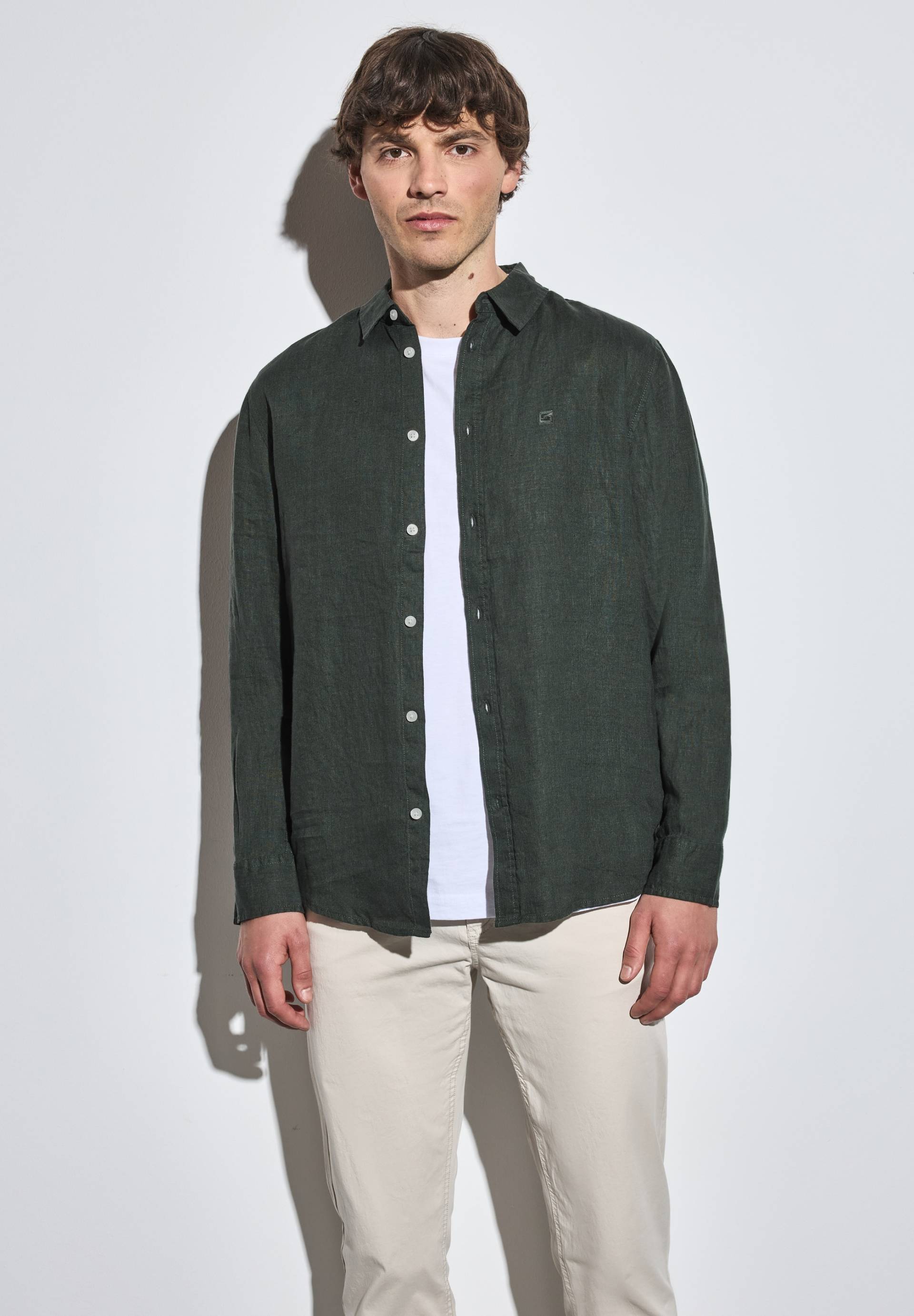 STREET ONE MEN Leinenhemd, mit Knopfleiste von Street One Men