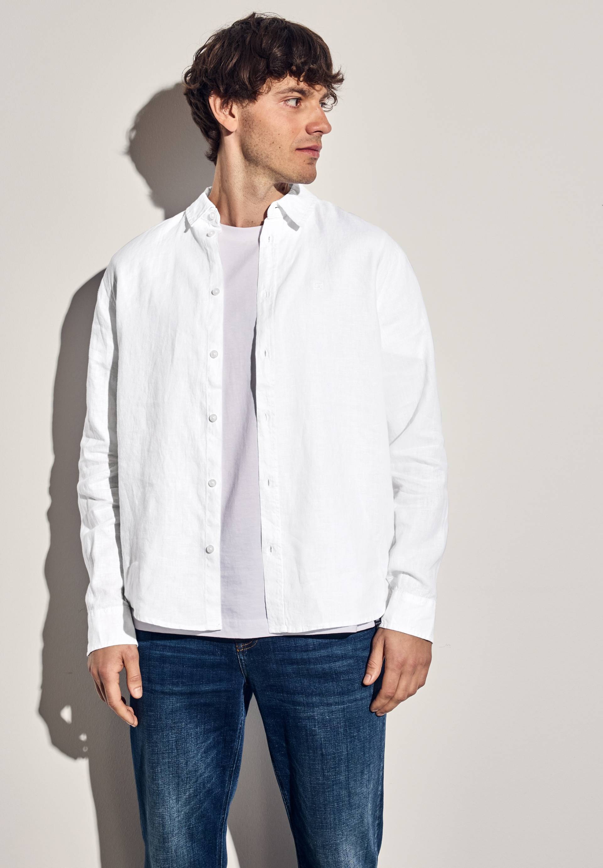 STREET ONE MEN Leinenhemd, mit Knopfleiste von Street One Men