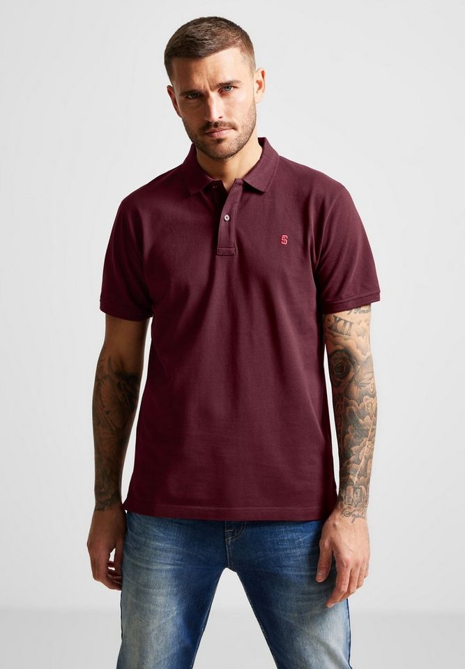 STREET ONE MEN Poloshirt in Unifarbe von STREET ONE MEN