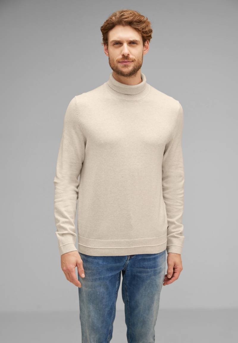 STREET ONE MEN Stehkragenpullover in Melange Optik von Street One Men