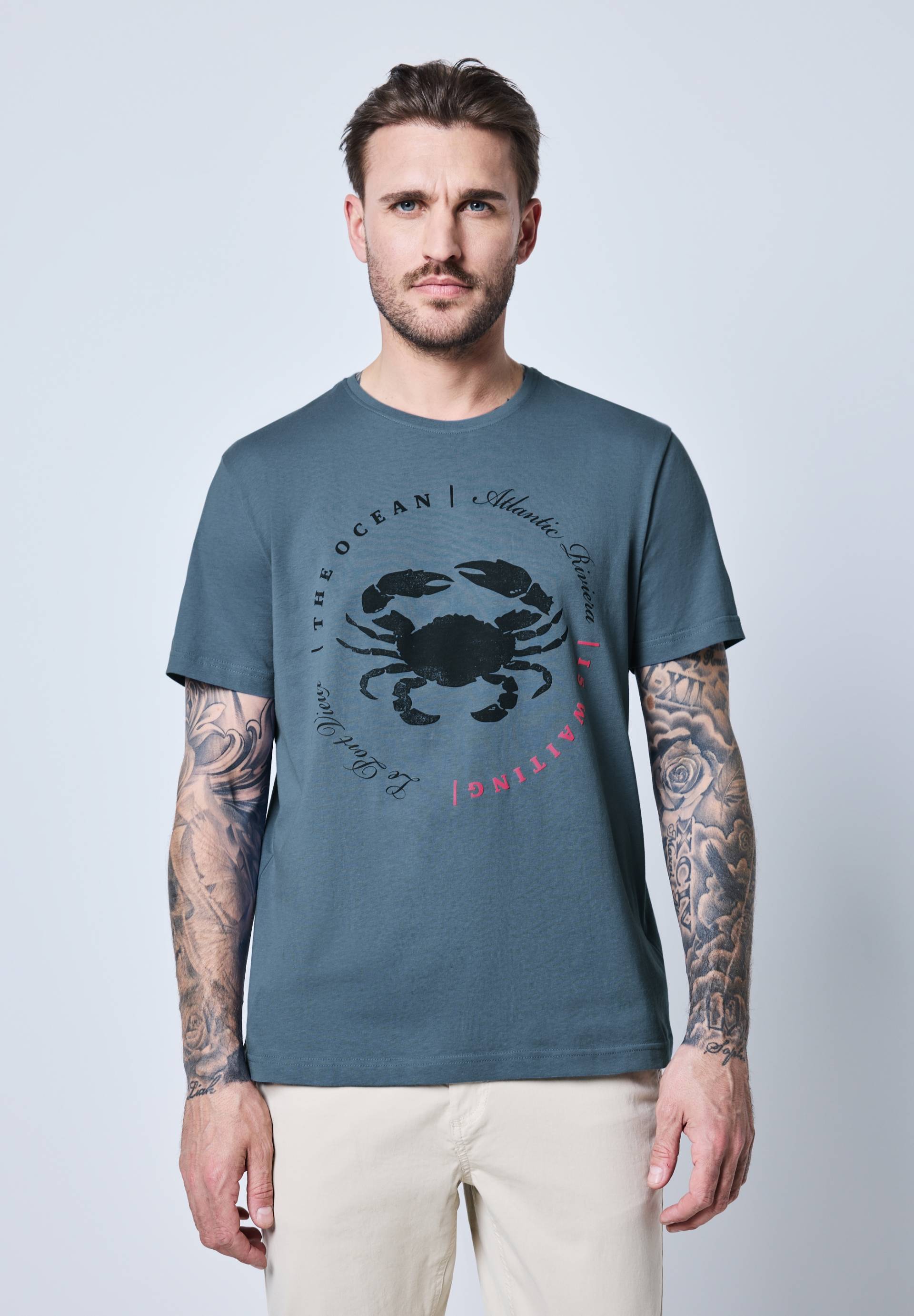 STREET ONE MEN T-Shirt, mit Rundhalsausschnitt von Street One Men