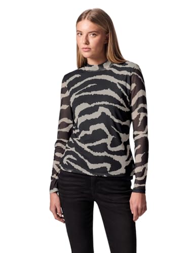 Street One Studio Damen Turtleneck Langarm Shirt mit Grafischem Muster Flint Grey Größe 46 von Street One Studio