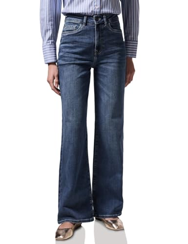 Street One Studio Damen F378328 Jeans Im Loose Fit, Dark Blue Tinted Wash,28W / 30L von Street One Studio