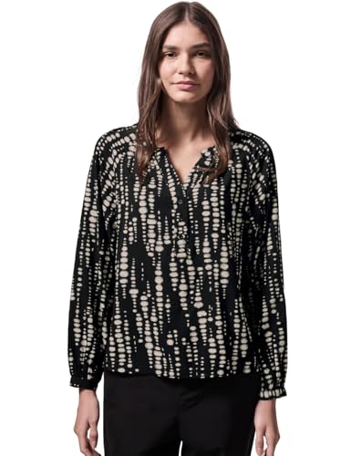 Street One Studio Damen F345211 LTD QR_Studio_Loose Fit Raglanblouse AOP, Schwarz, 38 EU von Street One Studio