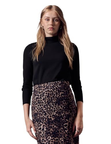 Street One Studio Damen Turtleneck-Shirt Schwarz 40 M Rollkragen Langarm Baumwollmischung von Street One Studio