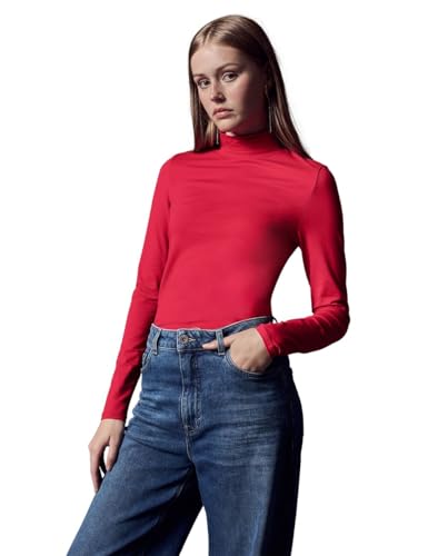 Street One Studio Damen Turtleneck-Shirt, Rot, 46, Langarm, Figurbetont von Street One Studio