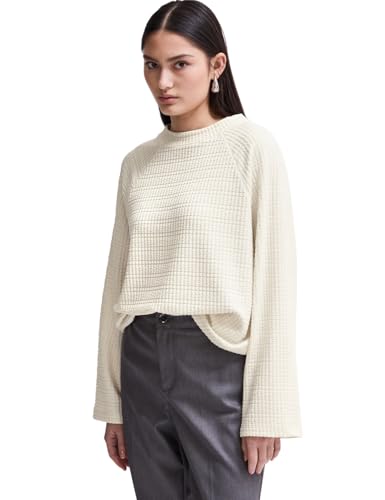 Street One Studio Damen F322635 Shirt Mit Vertikalstruktur, Soft Beige, 42 EU von Street One Studio