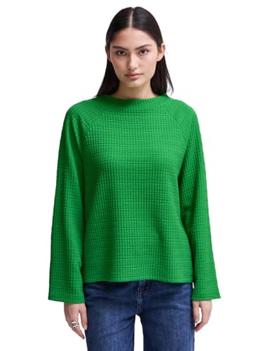 Street One Studio Damen Shirt mit Vertikalstruktur, Grün, M, Langarm, Pullover, T-Shirt, Hemd von Street One Studio